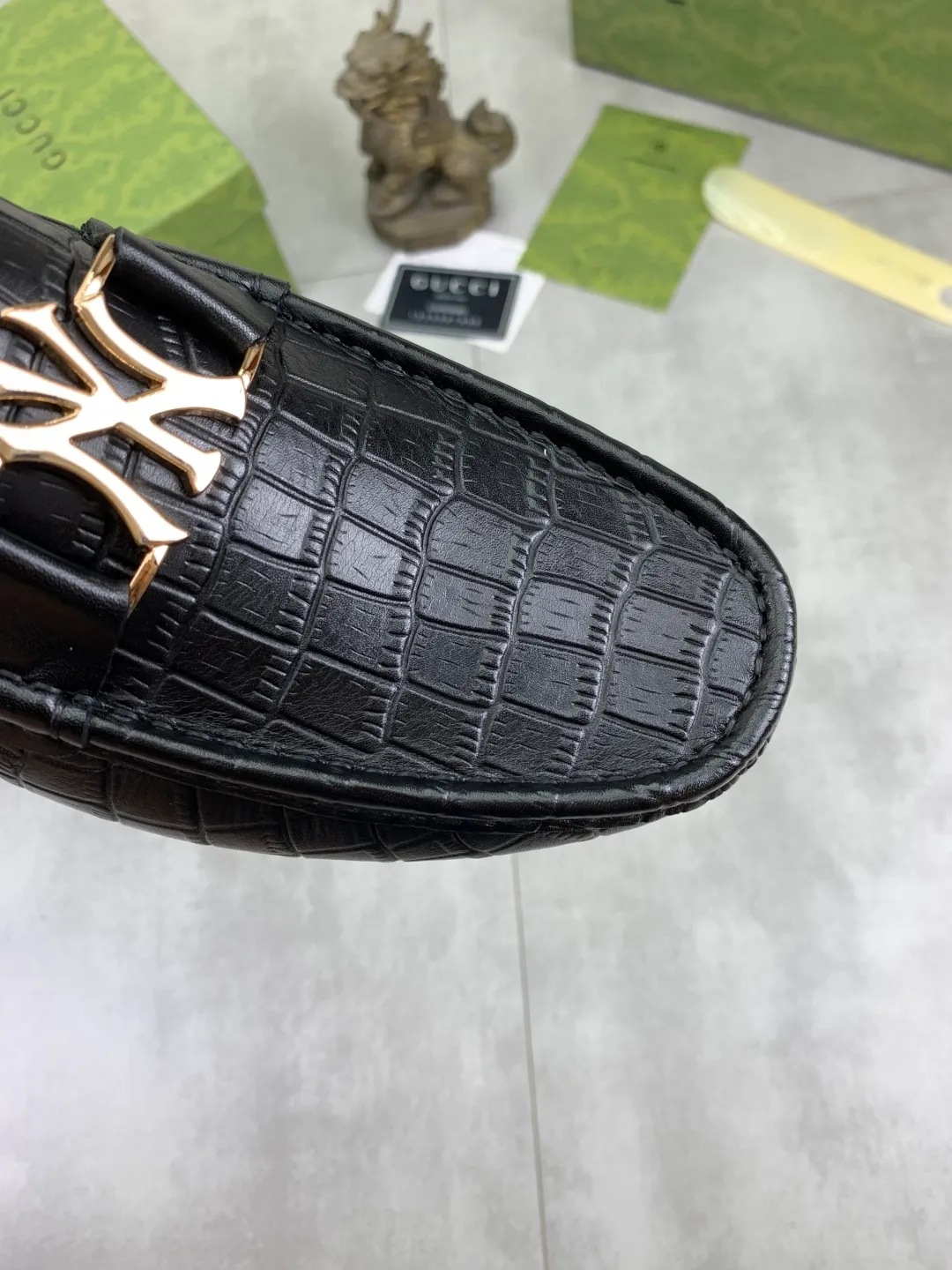 Men's men's shoes💰P360💰[New style]🆘[GUCCI] New classic beanie shoes; Hong Kong original top quality, exquisite craftsmanship, top quality💪🏼High-end boutique men's beanie shoes, British fashion style 🎈The upper is made of Italian imported calfskin🔥, comfortable and breathable, fully imported soft pigskin lining, lazy slip-on Loaf style This fabric is made of 🇮🇹🎈, which is suitable for drivers to drive, and the original non-slip and wear-resistant rubber outsole 🎈Number of yards: 38-45 2⃣️colors🉑️choose